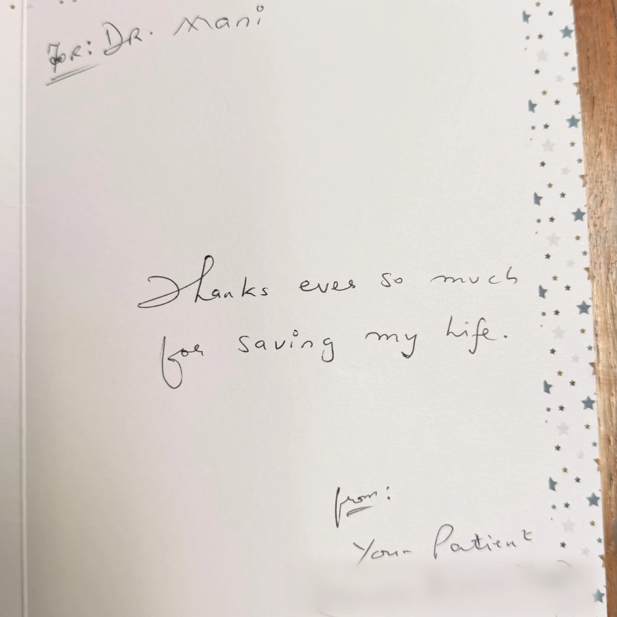 Patient testimonial for Dr. Manikandan Kathirvel