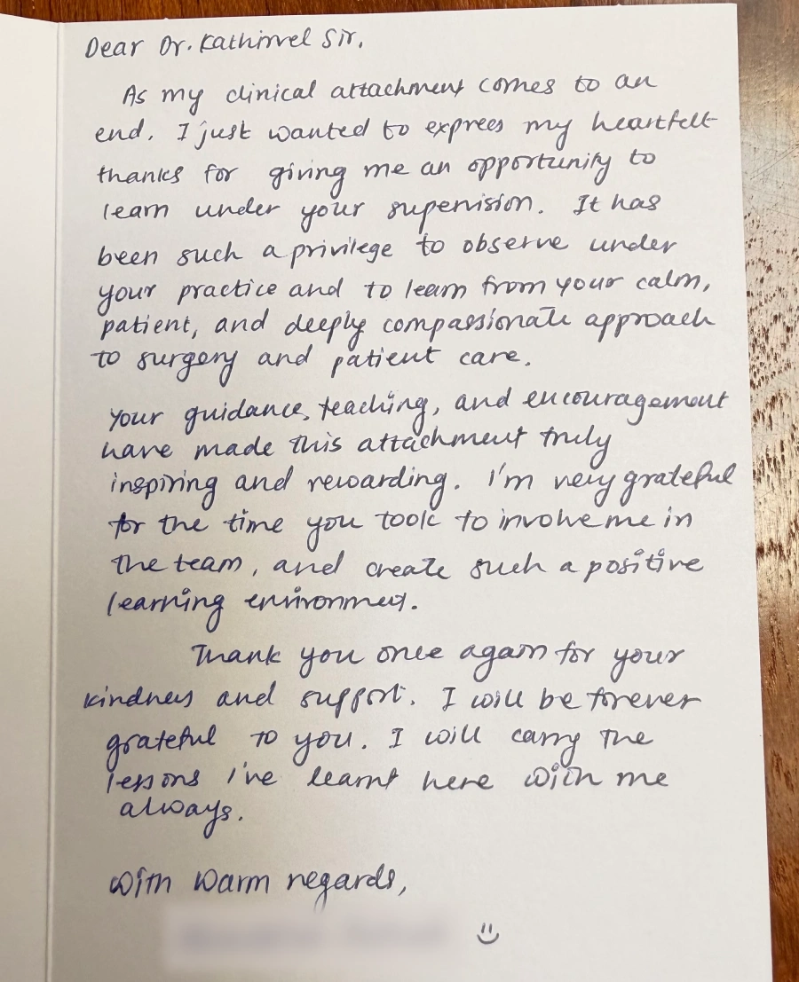 Patient testimonial for Dr. Manikandan Kathirvel